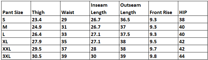 Sizing Guide Bottoms