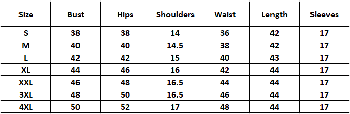 Sizing Guide tops